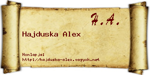 Hajduska Alex névjegykártya